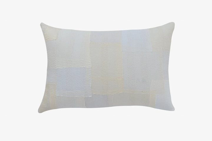 Mosaic Fray Handmade Vintage Kantha Pillow  -Cauliflower