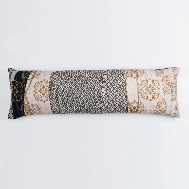 Cotton Ombre Handmade Kantha Lumber Pillow - Gray