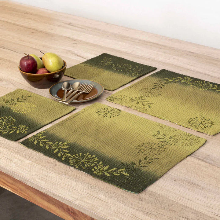 Ombre Patch Handmade Placemats - Green (Set of 2)