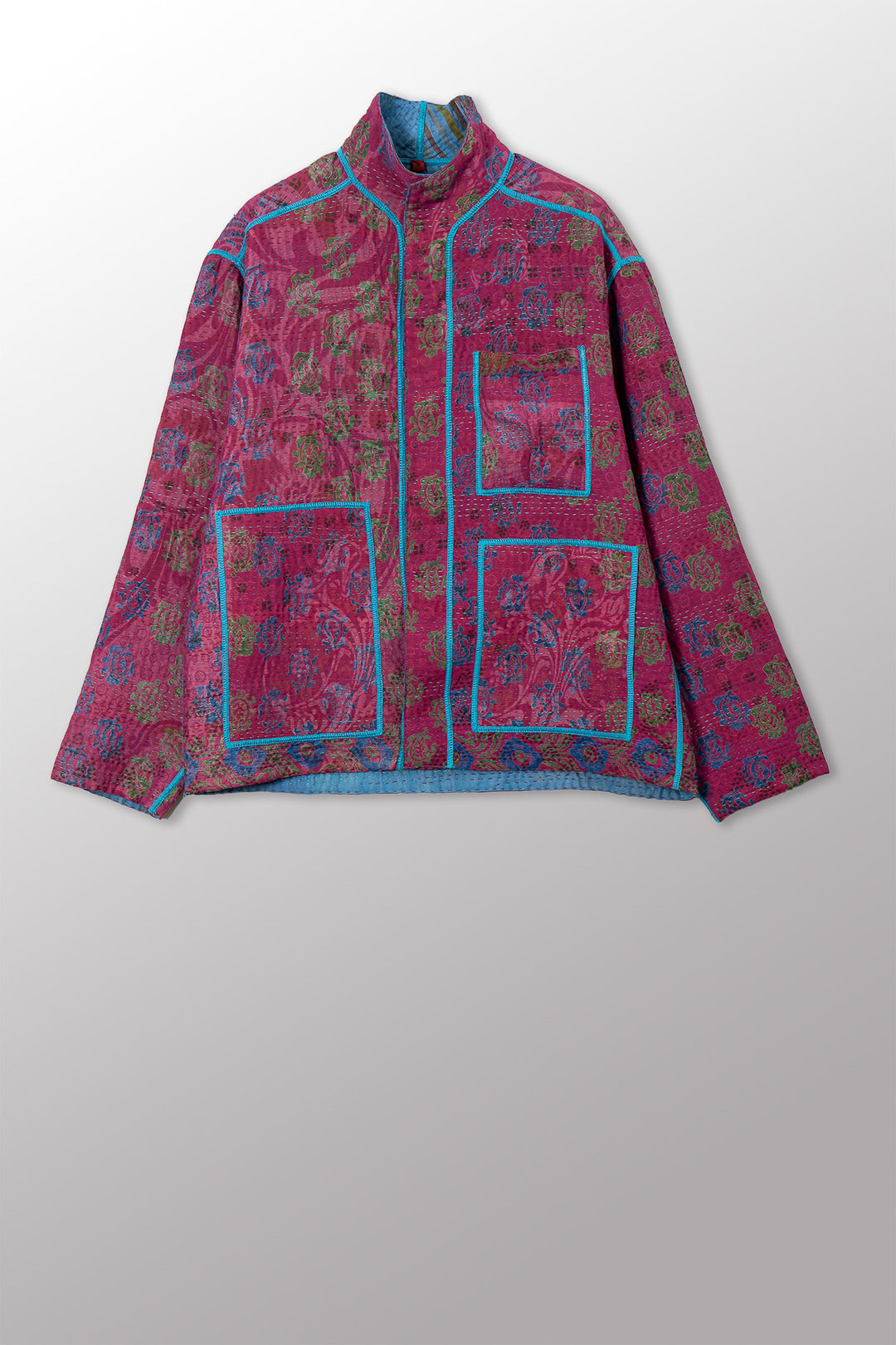 VINTAGE SILK GEORGETTE COTTON KANTHA MEN&