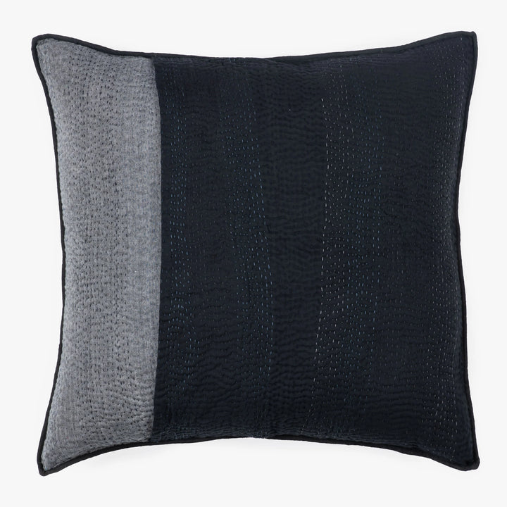 Landscape Handmade vintage Kantha Pillow - Black