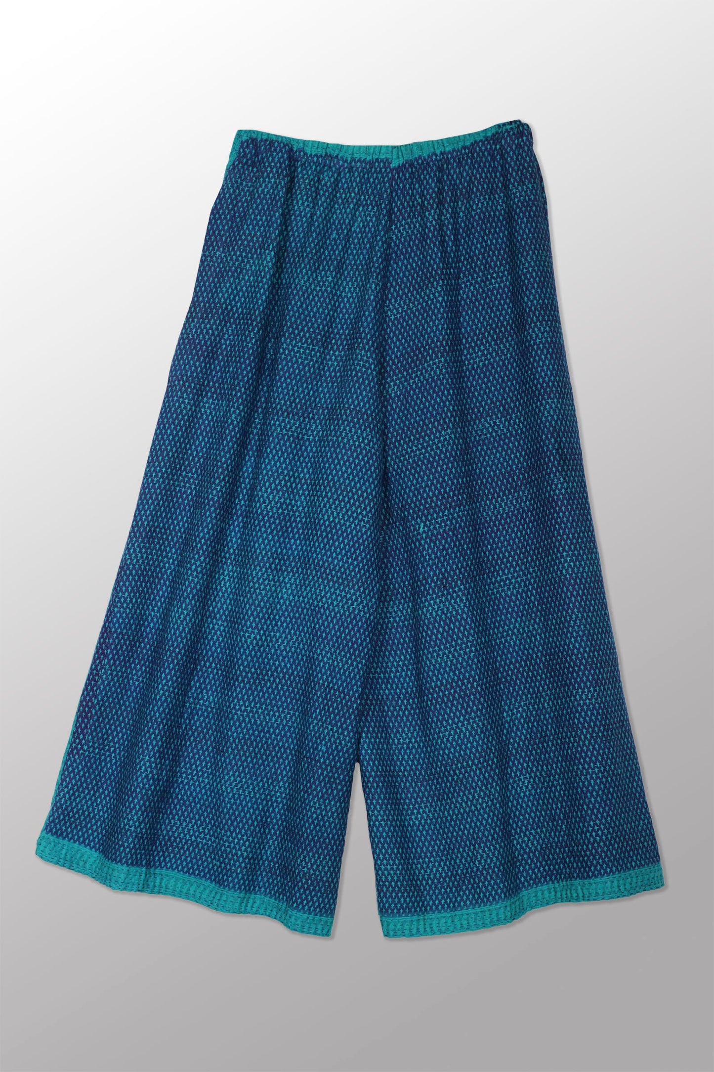 COTTON OVERDYE KANTHA WRAP WIDE PANTS - ov2649-ctuq001m -