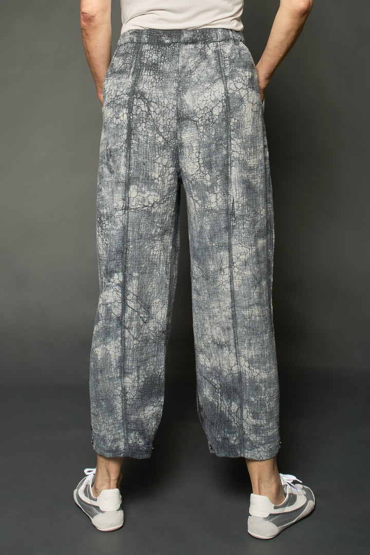 MUD DYE RIPPLE KANTHA BARREL PANTS - yp2641-gry -