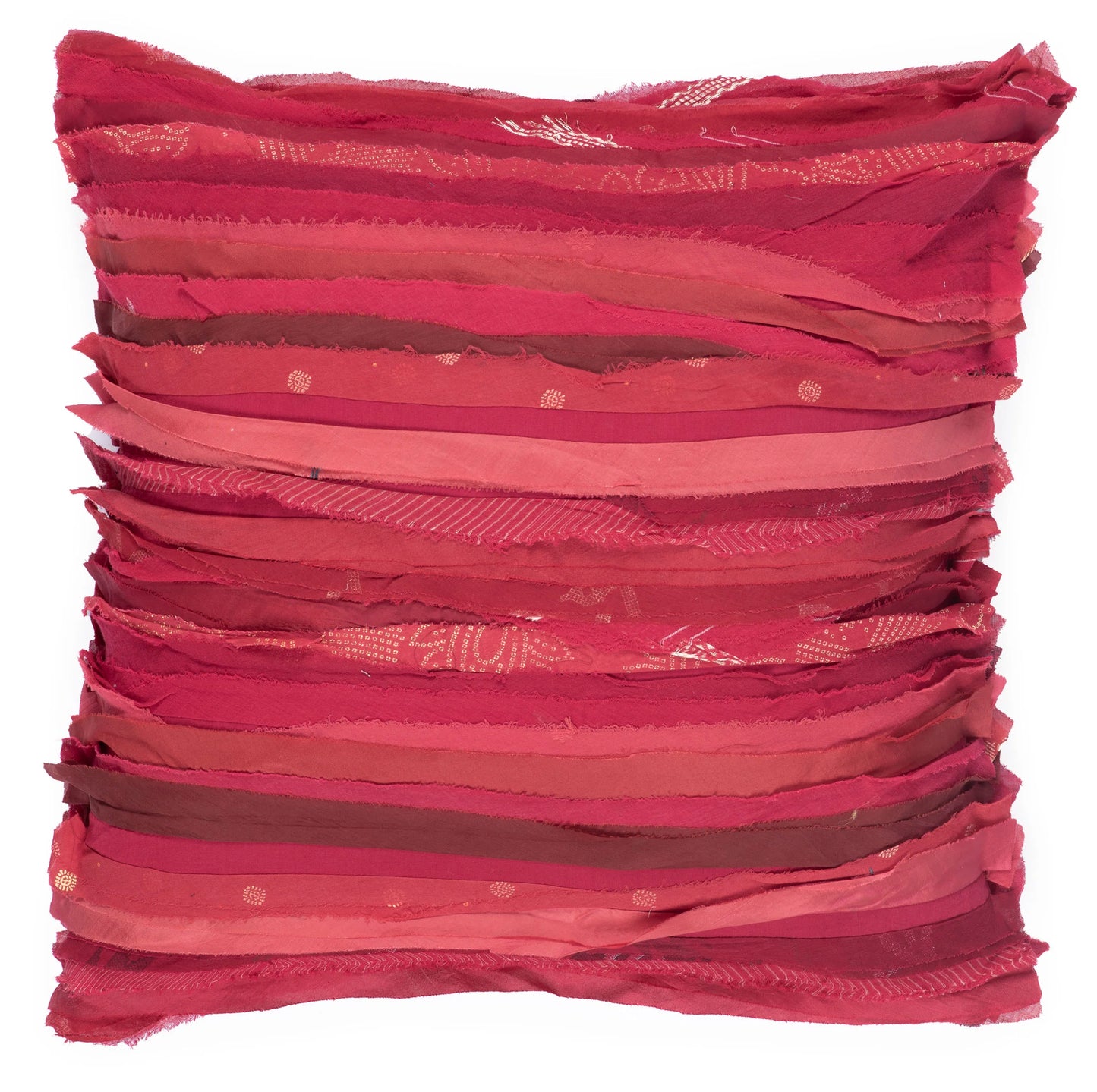 Wavy Stripe Patch Pillow Sham -Red -