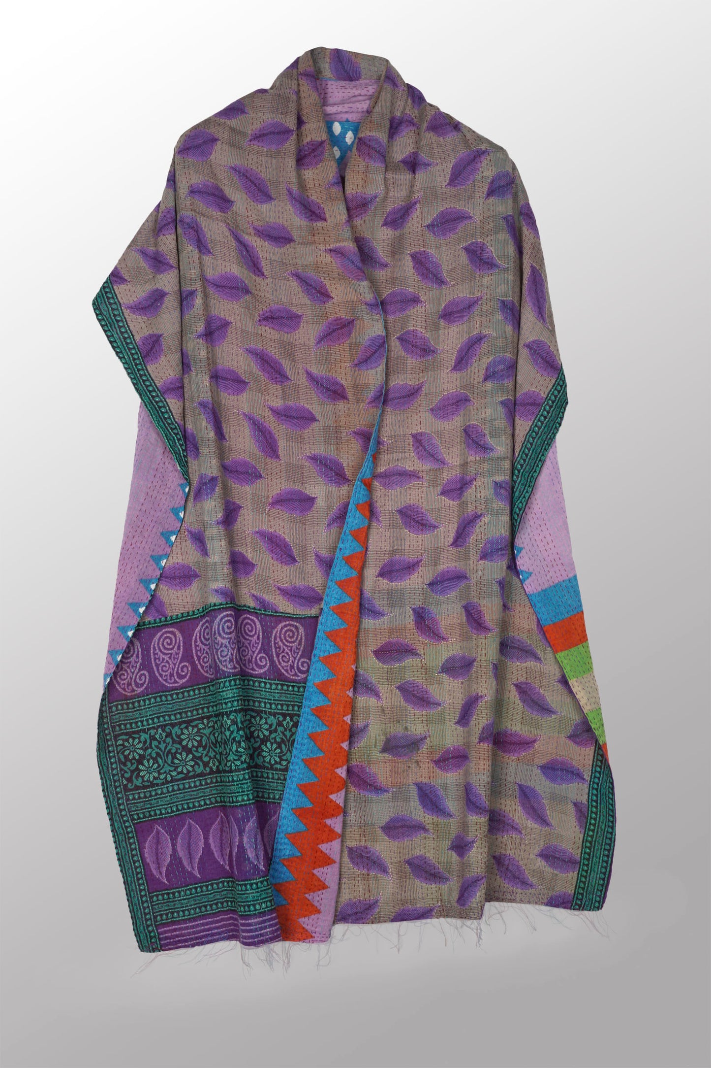 VINTAGE COTTON KANTHA SCARF STANDARD - cv2801-0010a -