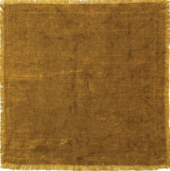 Linen Mud Dye  Kantha Umber Napkin (Set of 2)