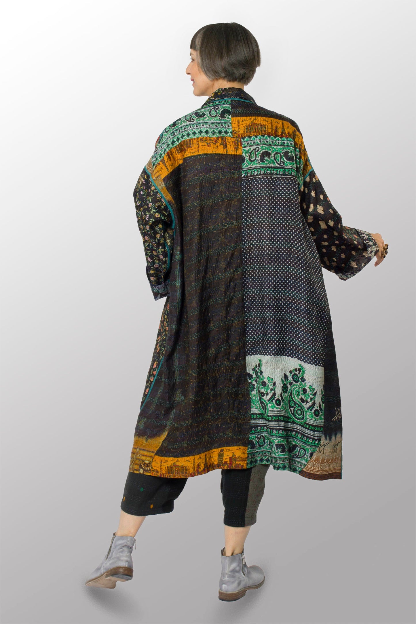 VINTAGE SILK KANTHA NEW OVERSIZED COAT - sv2342-0005a -