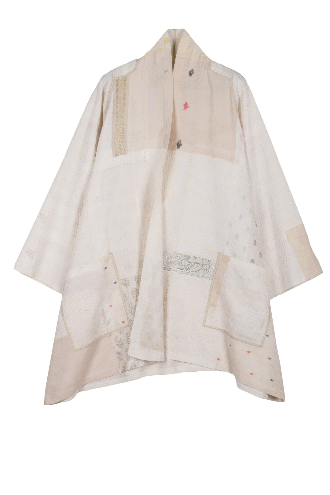 Jaipur White Kantha A-line JKT