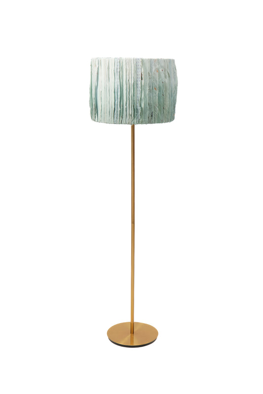 Sage Wavy Stripe Blue - Floor Lampshade