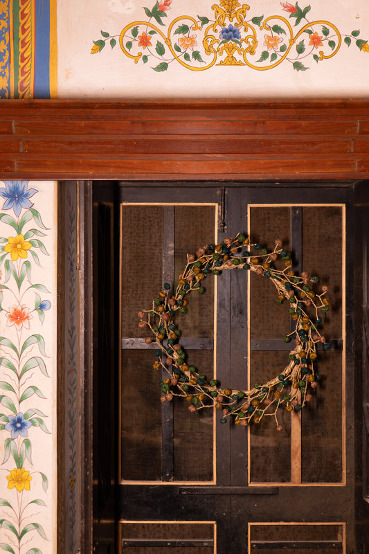 Blueberry  Kantha Wreath