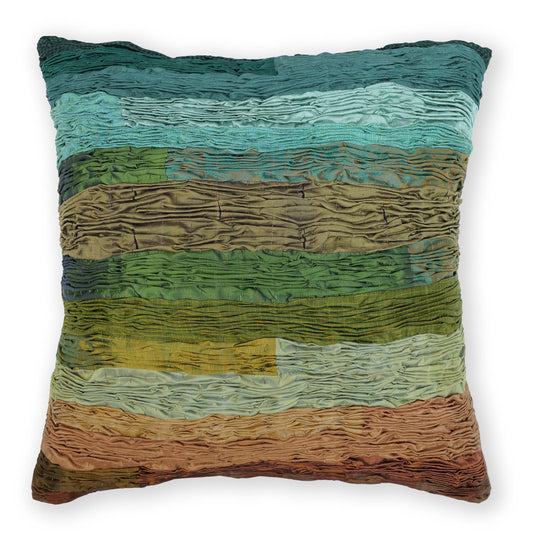 Saree Pleated Cushion - Greenlake
