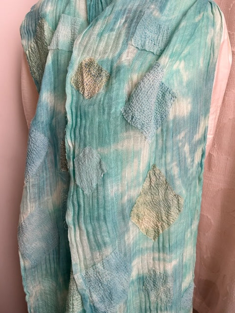 LINEN CLOUD TIE-DYE SHAWL MEDIUM - lc1802-tel -