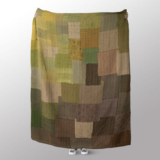 Umber Fray Patch Kantha Throw