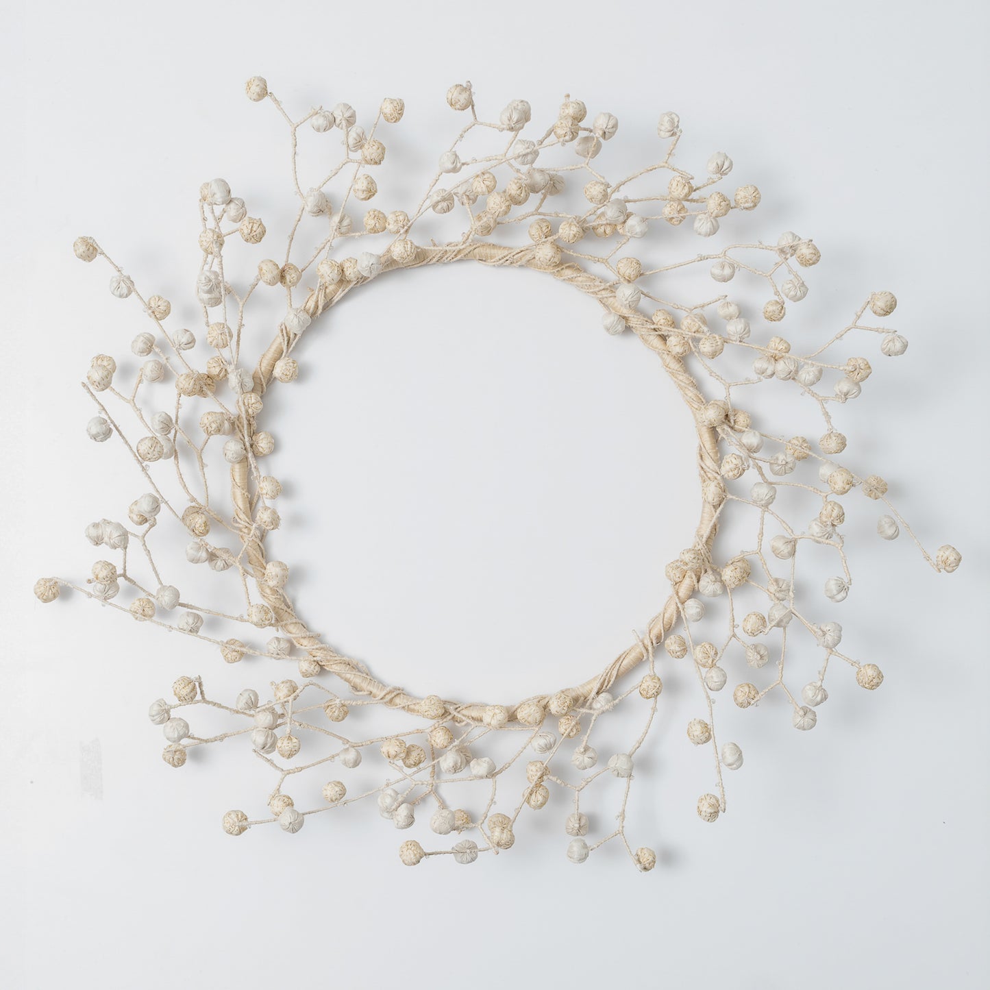 Ivory Kantha Wreath (metallic kantha)