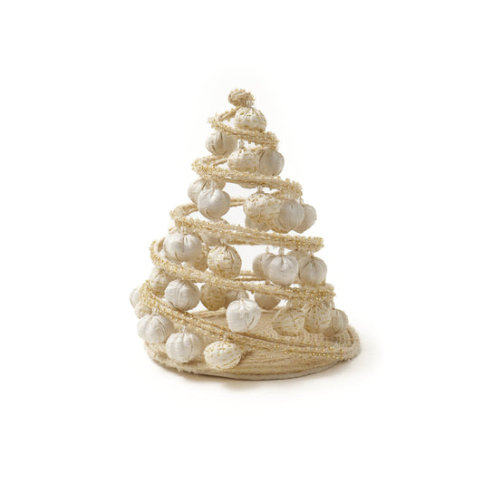 Christmas tree (metallic kantha) - Ivory