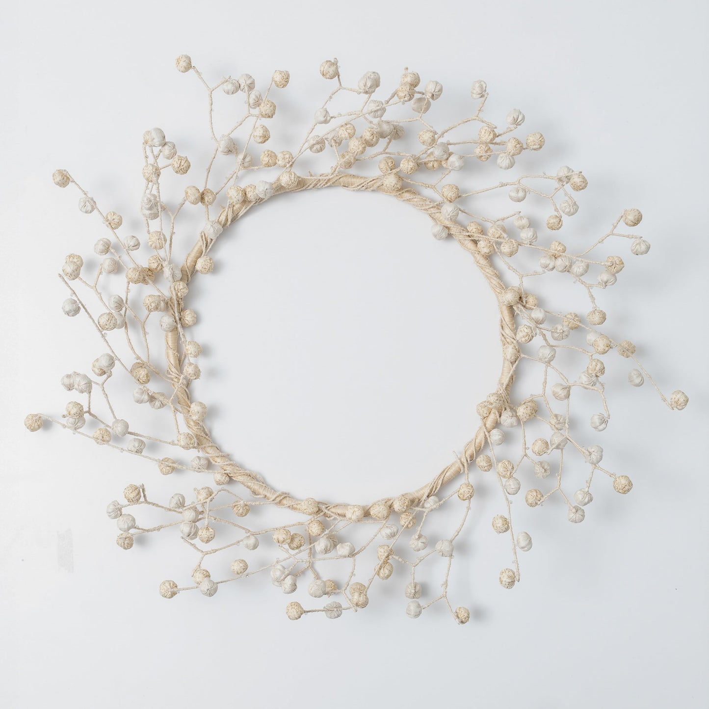 Ivory Kantha Wreath (metallic kantha)