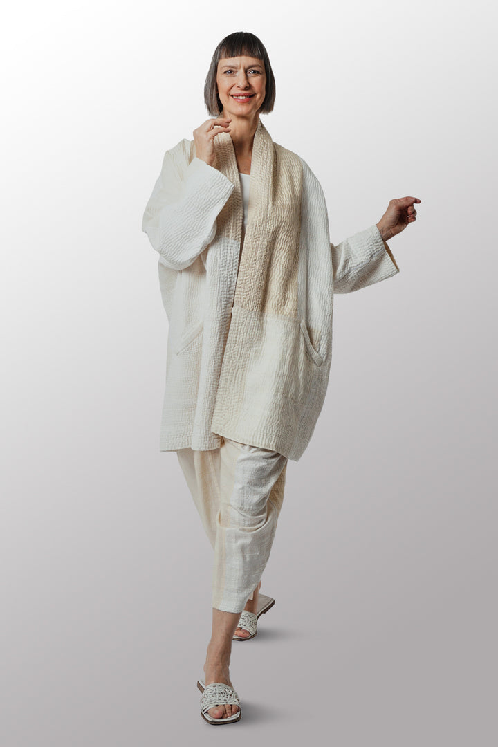 Jaipur White Kantha Haori JKT