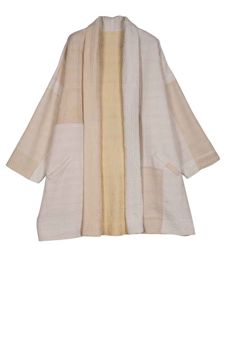 Jaipur White Kantha Haori JKT