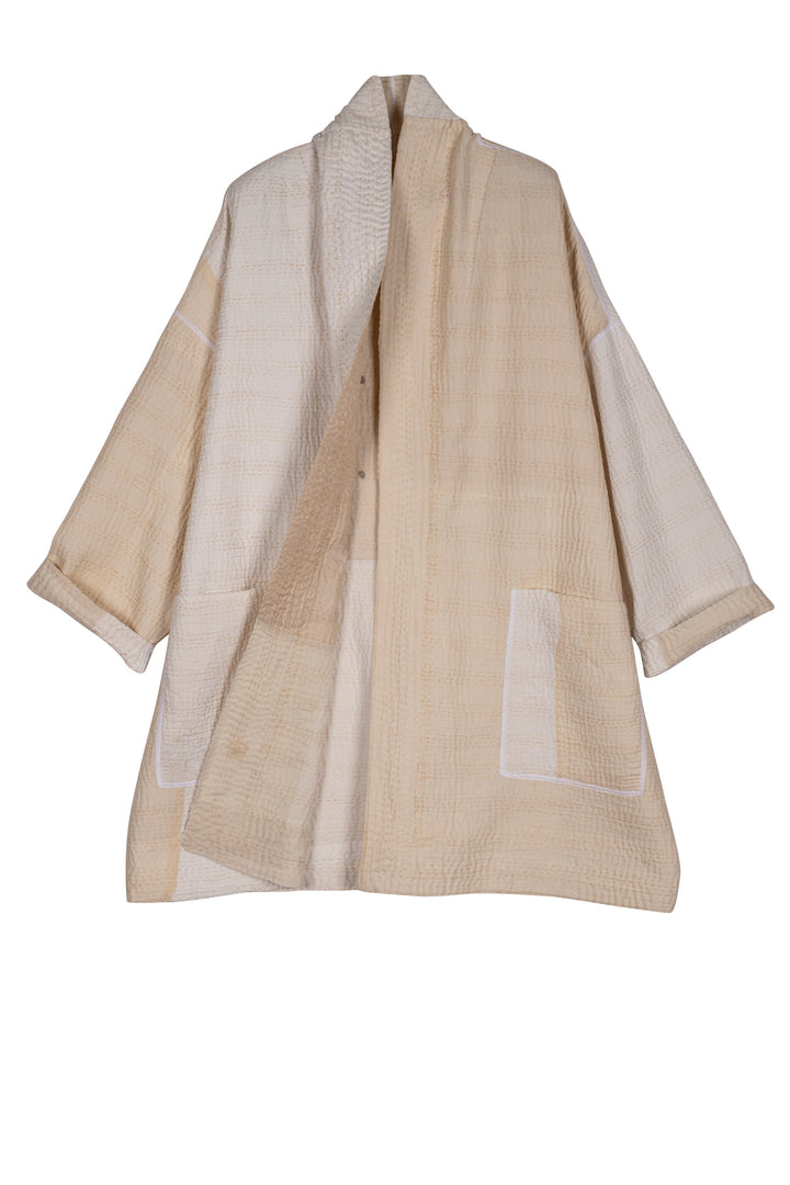 Jaipur White Kantha Haori JKT