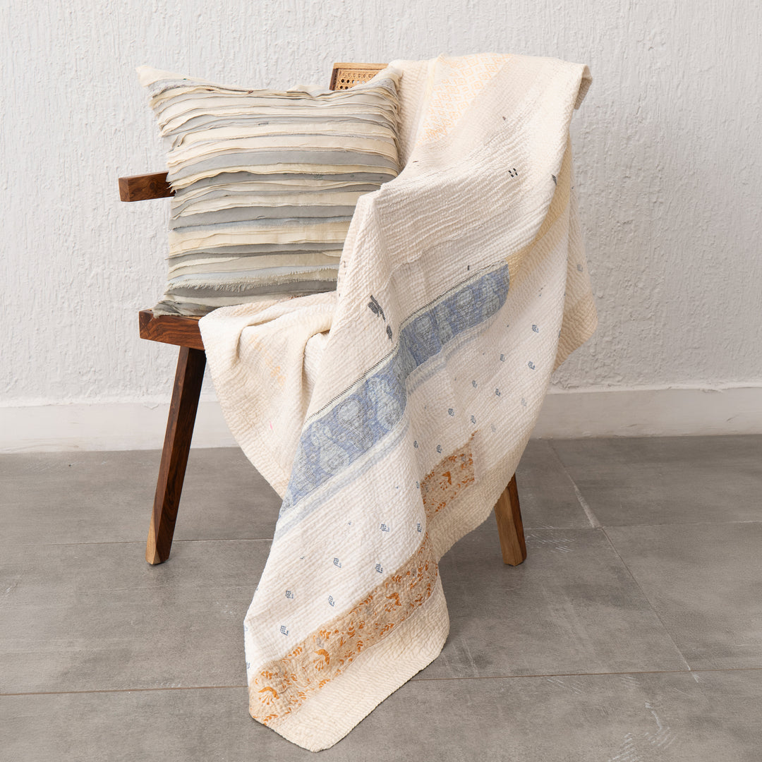 Jewels Stripe Patch Kantha Quilts