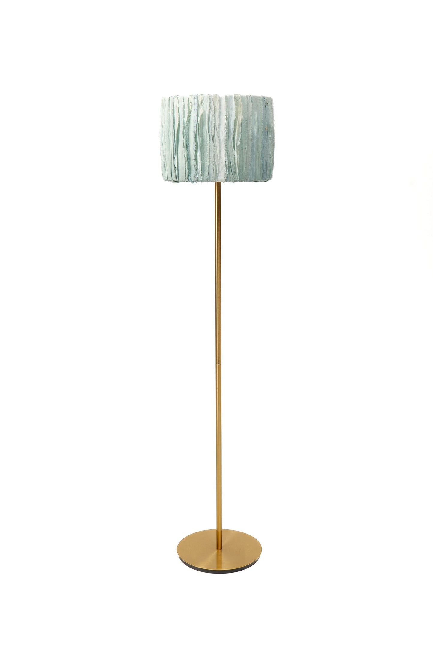 Sage Wavy Stripe Blue - Floor Lampshade Width - 33 cm  Height - 24 cm