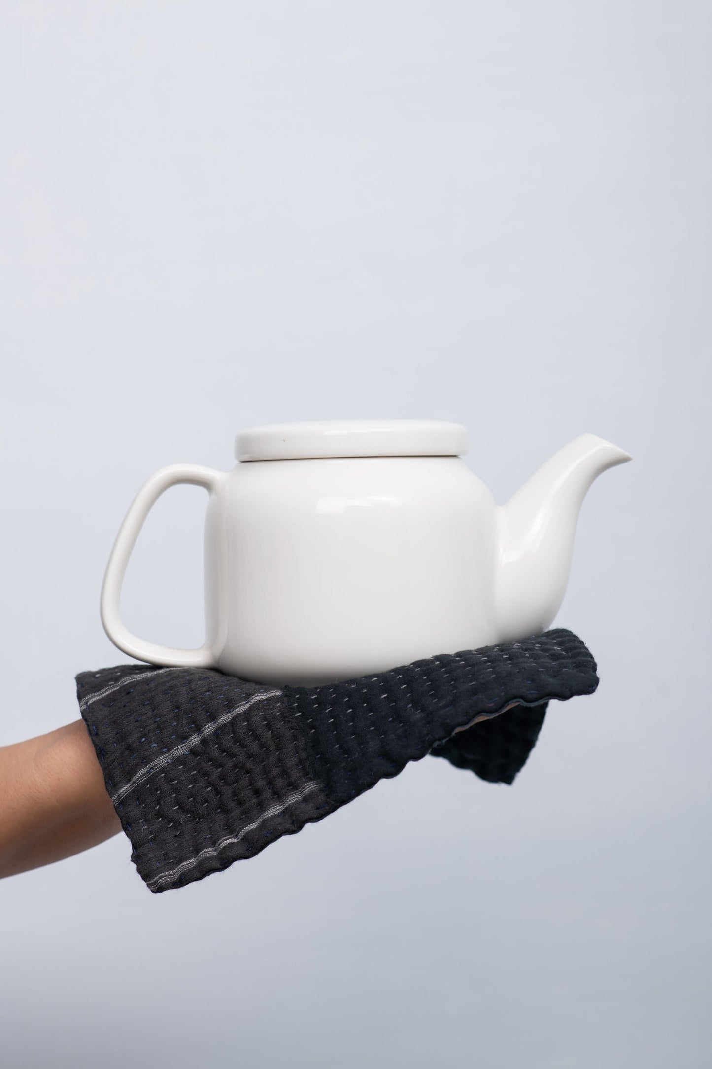 Landscape Handmade Kantha Coaster - Black (Set of 2)