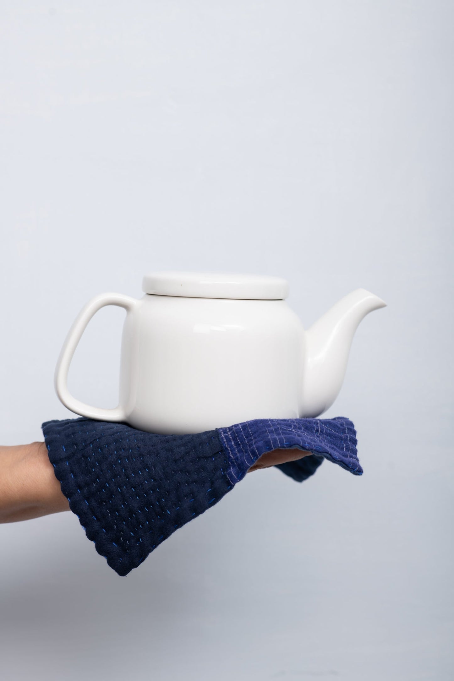 Landscape Handmade Kantha Coaster - Navy (Set of 2)