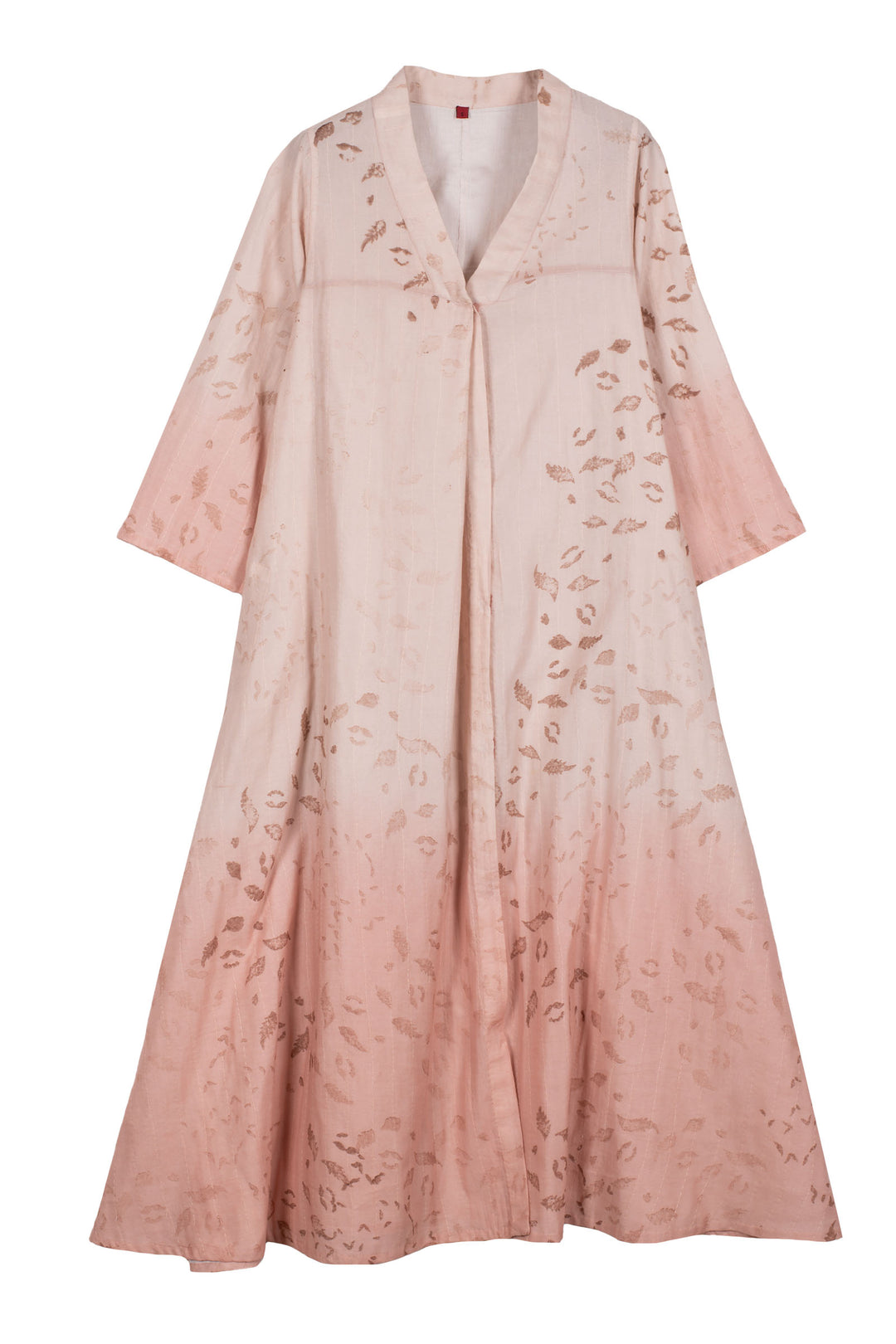 Lounge Wear Throw Kantha V- Neck Flare Sleeve  Dress