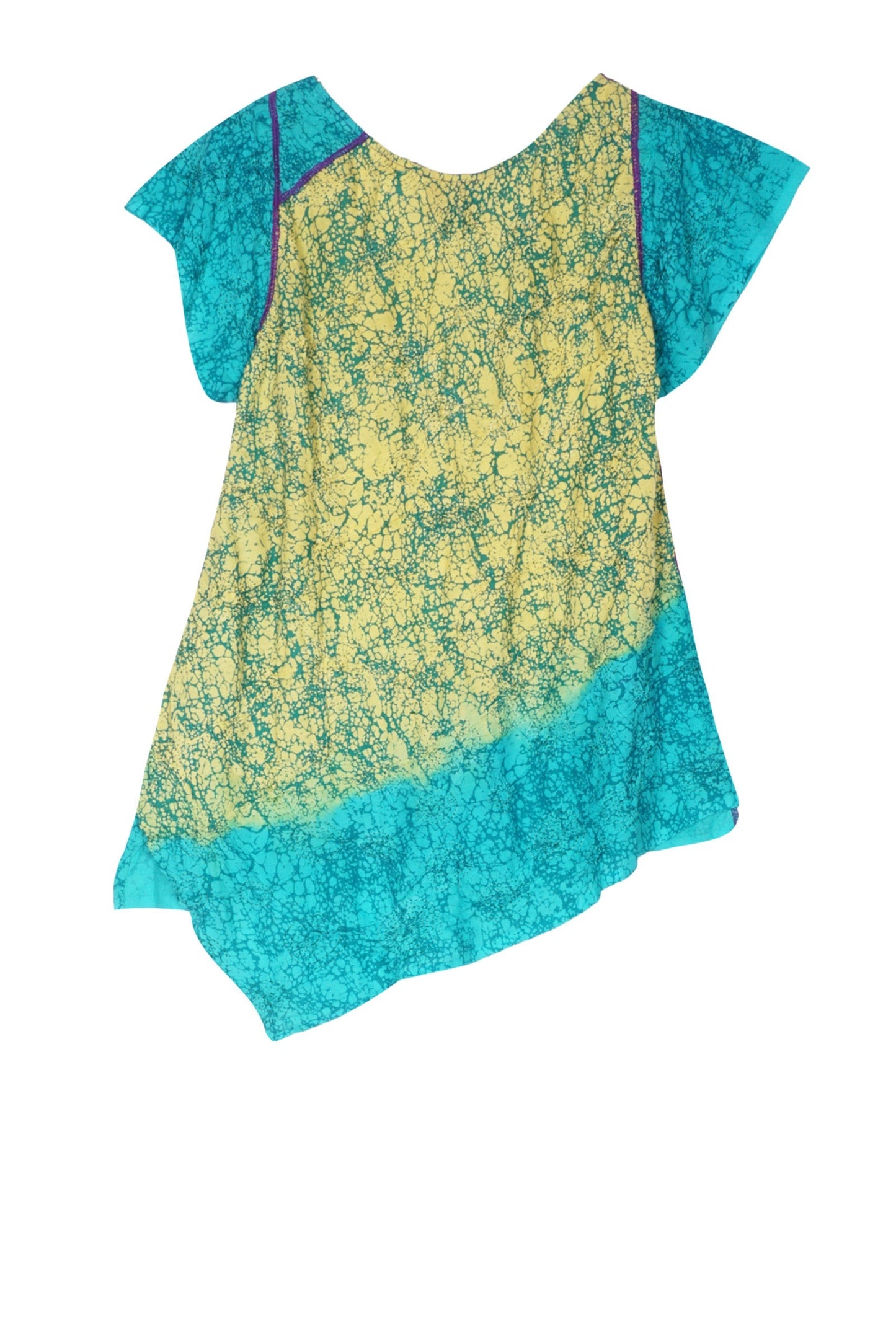 OMBRE MUD DYE SHIBORI KANTHA FLARE TOP - md1501-ylw -