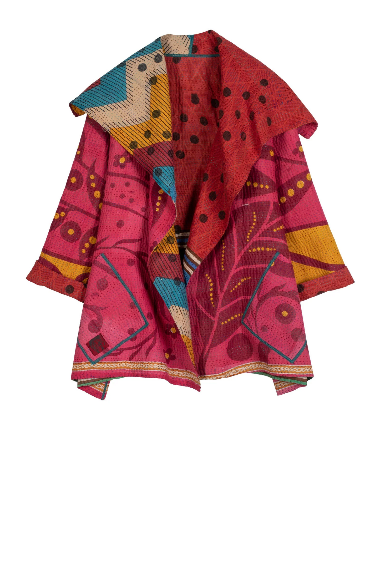 VINTAGE COTTON KANTHA FLARE JKT - cv4010-0001a -