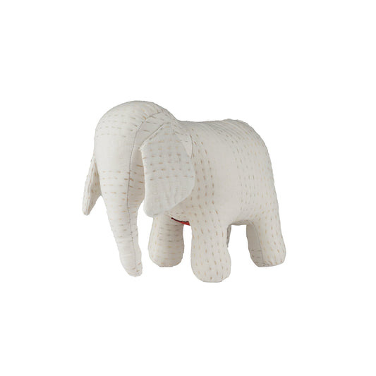 Vintage Silk Kantha Elephant -White-