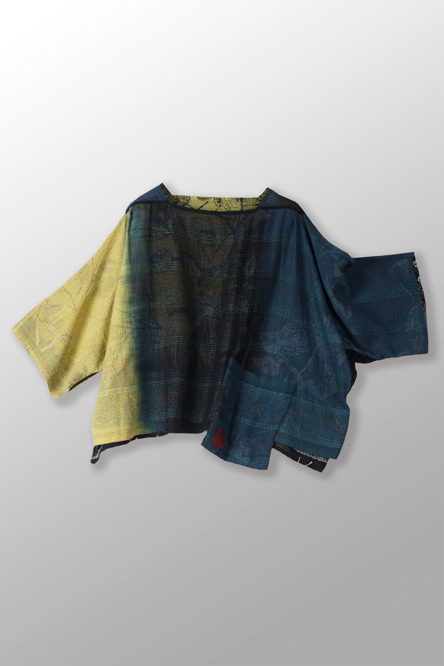 ORGANIC LEAVES KANTHA 3/4 SLV. CROP TOP MIO - ol2538-blk -