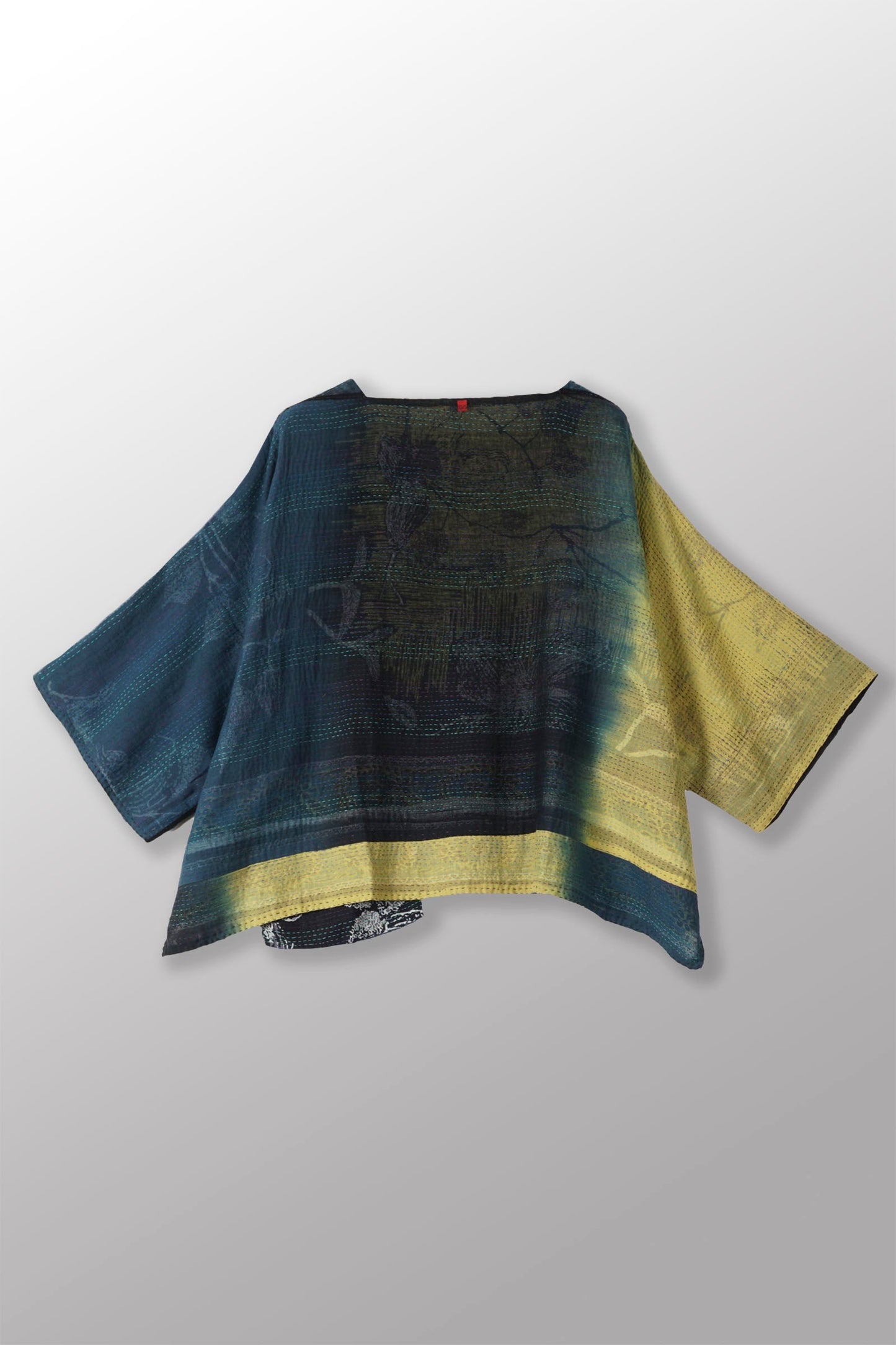 ORGANIC LEAVES KANTHA 3/4 SLV. CROP TOP MIO - ol2538-blk -