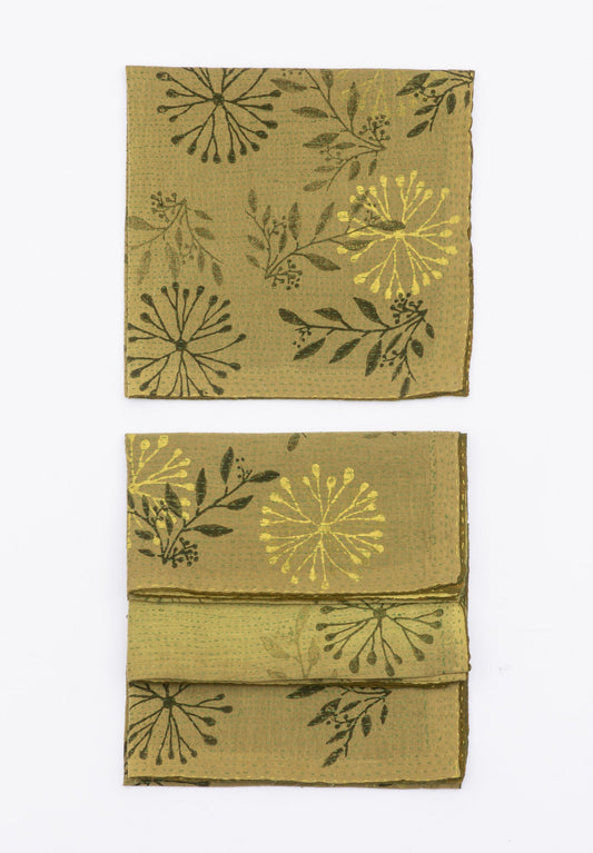 Ombre Handmade Kantha Napkin - Green (SET OF 2)