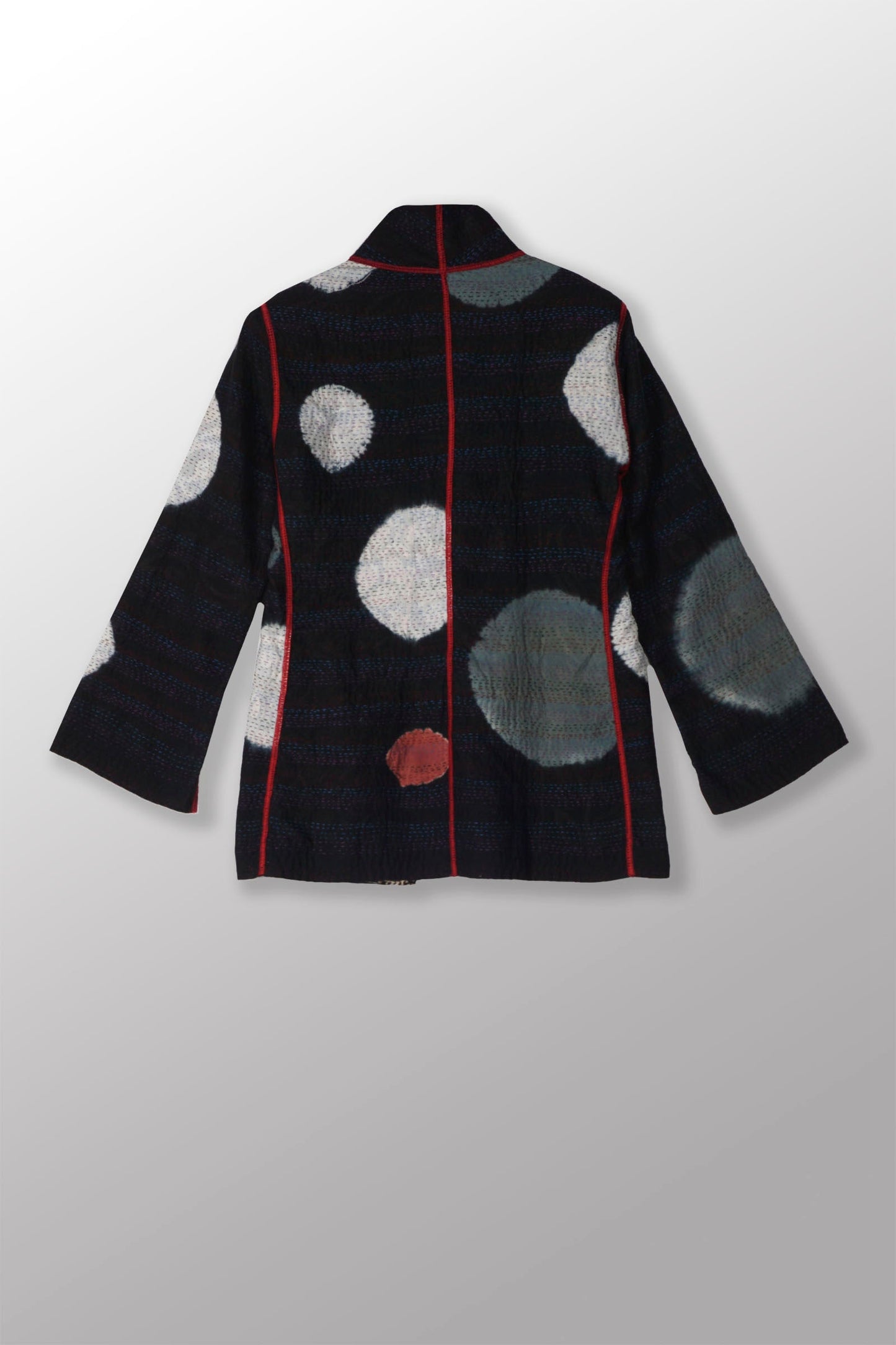 PATCH & CIRCLE PRINT KANTHA SHORT JKT - pc2007-blk -