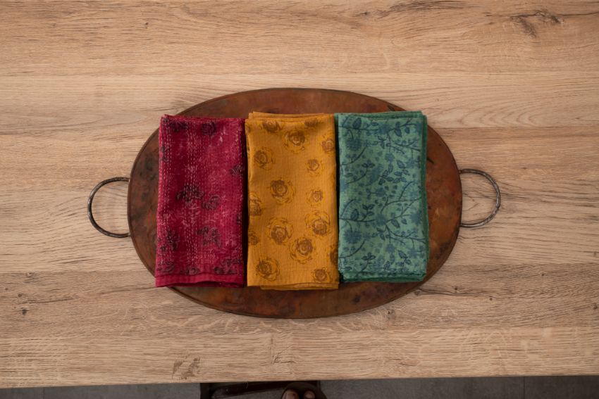 Printed Fray Handmade Napkins (Set of 2)