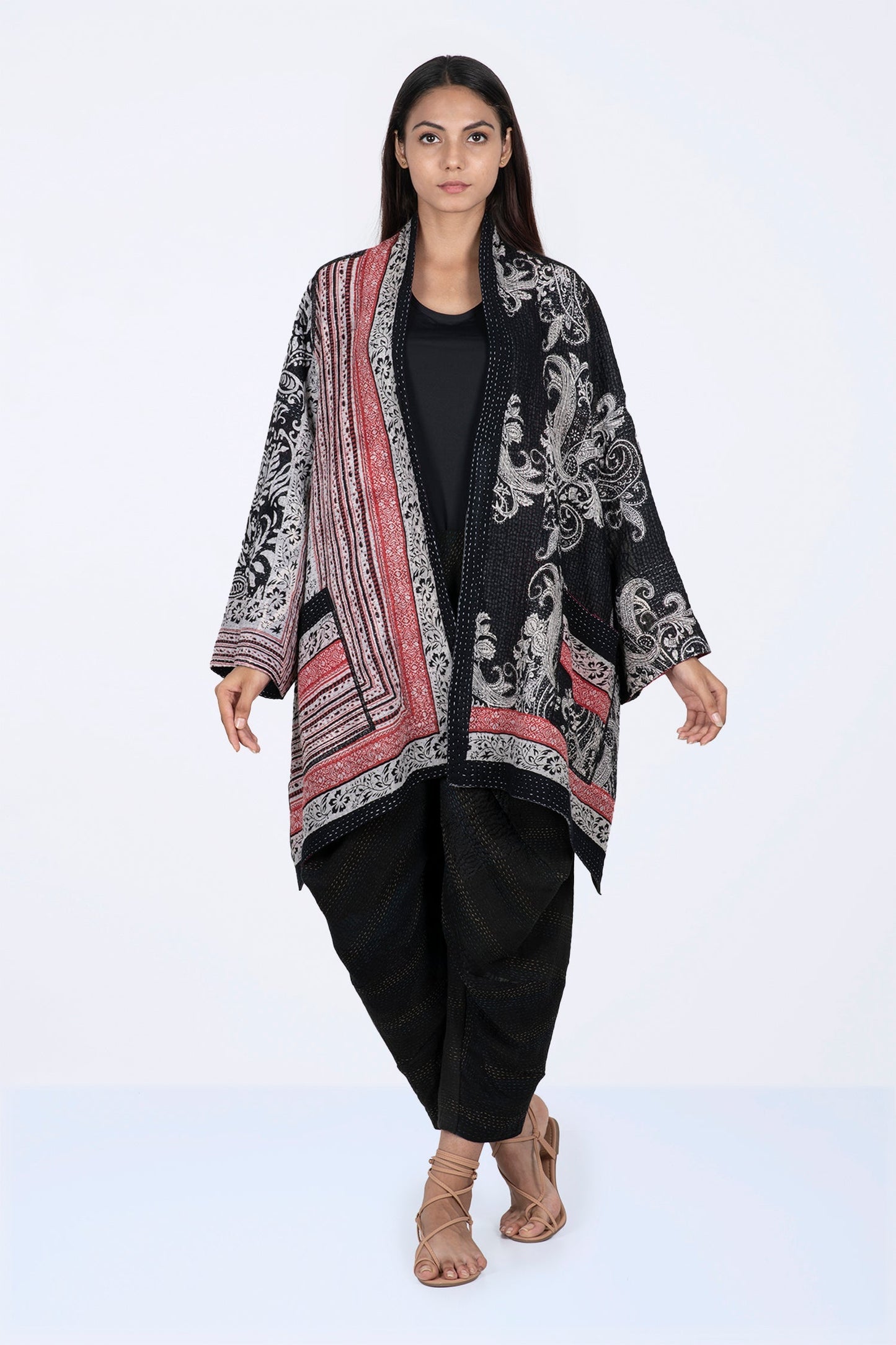 PAISLEY & PATCH KANTHA A-LINE JKT - py4003-blk -