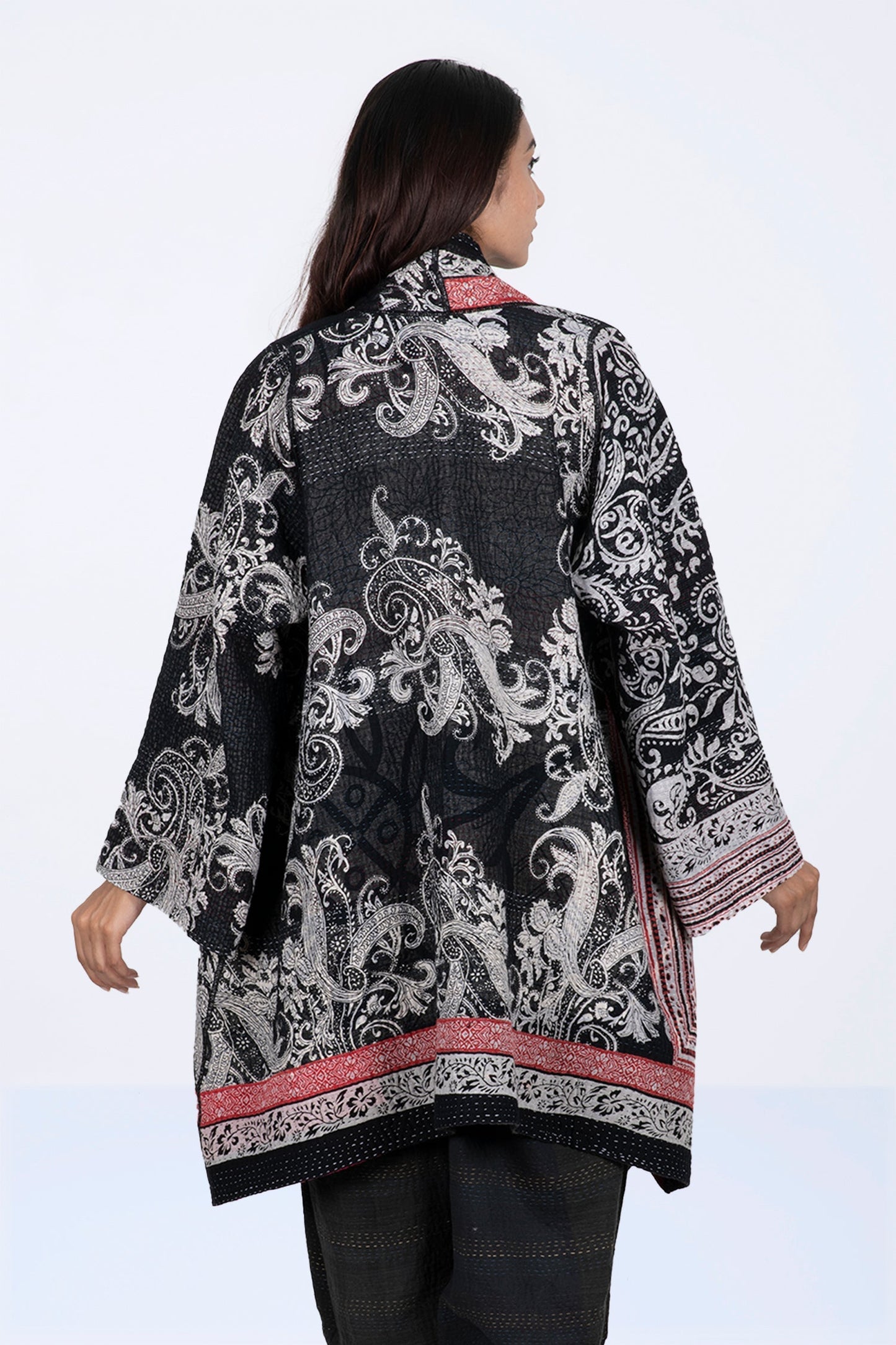 PAISLEY & PATCH KANTHA A-LINE JKT - py4003-blk -