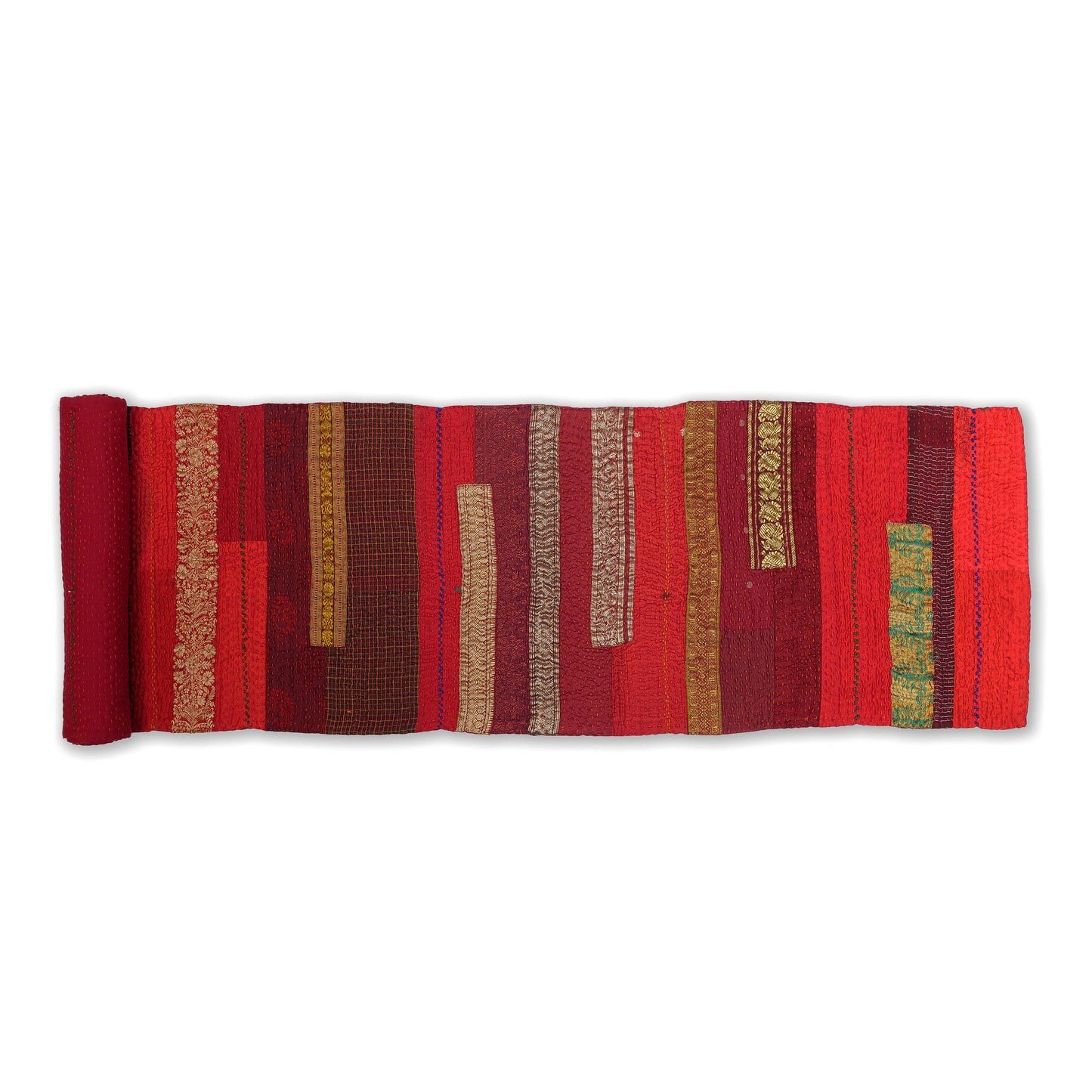 Red Jewel Striped Table Runner