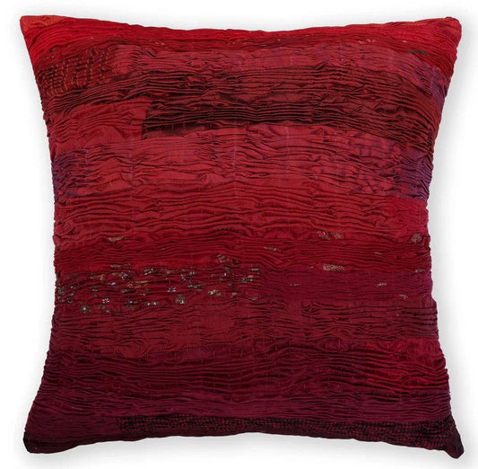 Red Saree Pleated Cushion