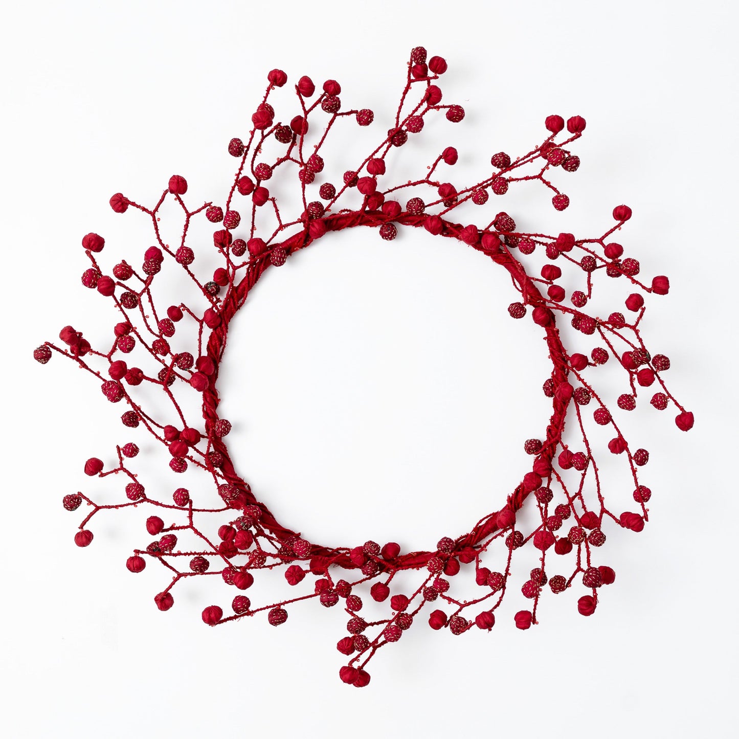 Red Kantha Wreath (metallic kantha)