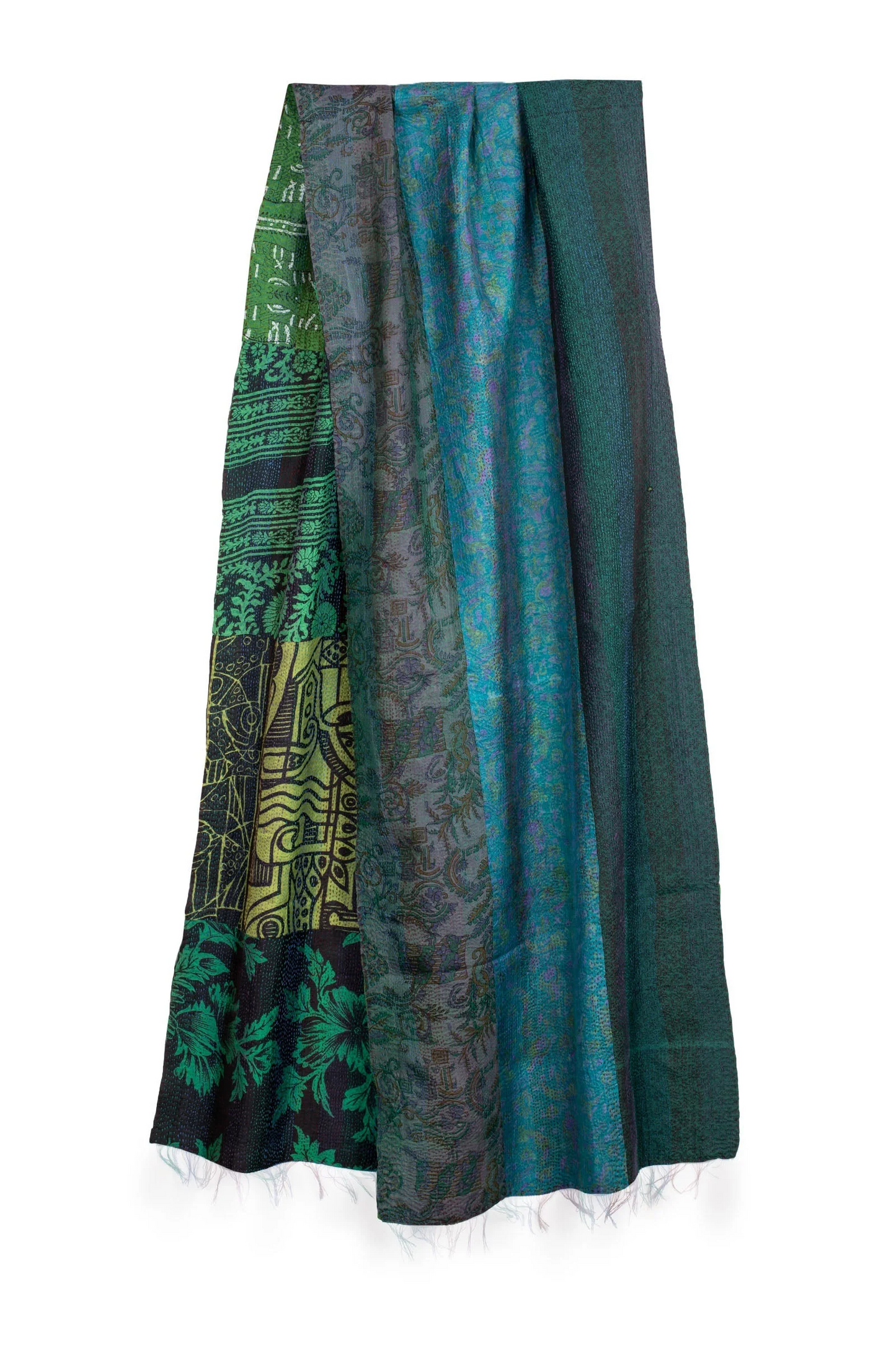 VINTAGE SILK KANTHA SHAWL MEDIUM - sv2802-0005a -