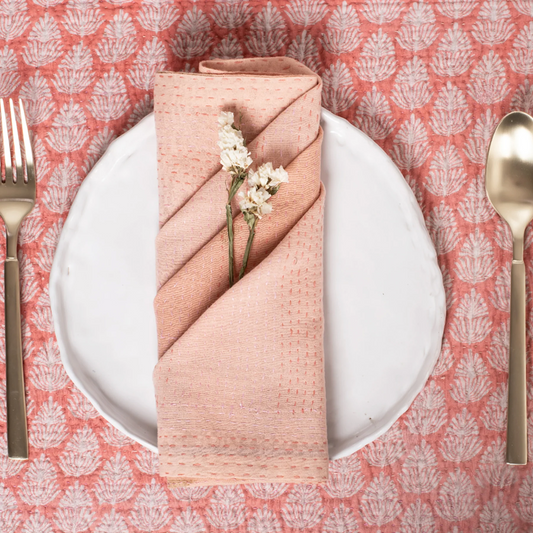 Mosaic Fray Handmade Vintage Kantha Napkin -Shallot -