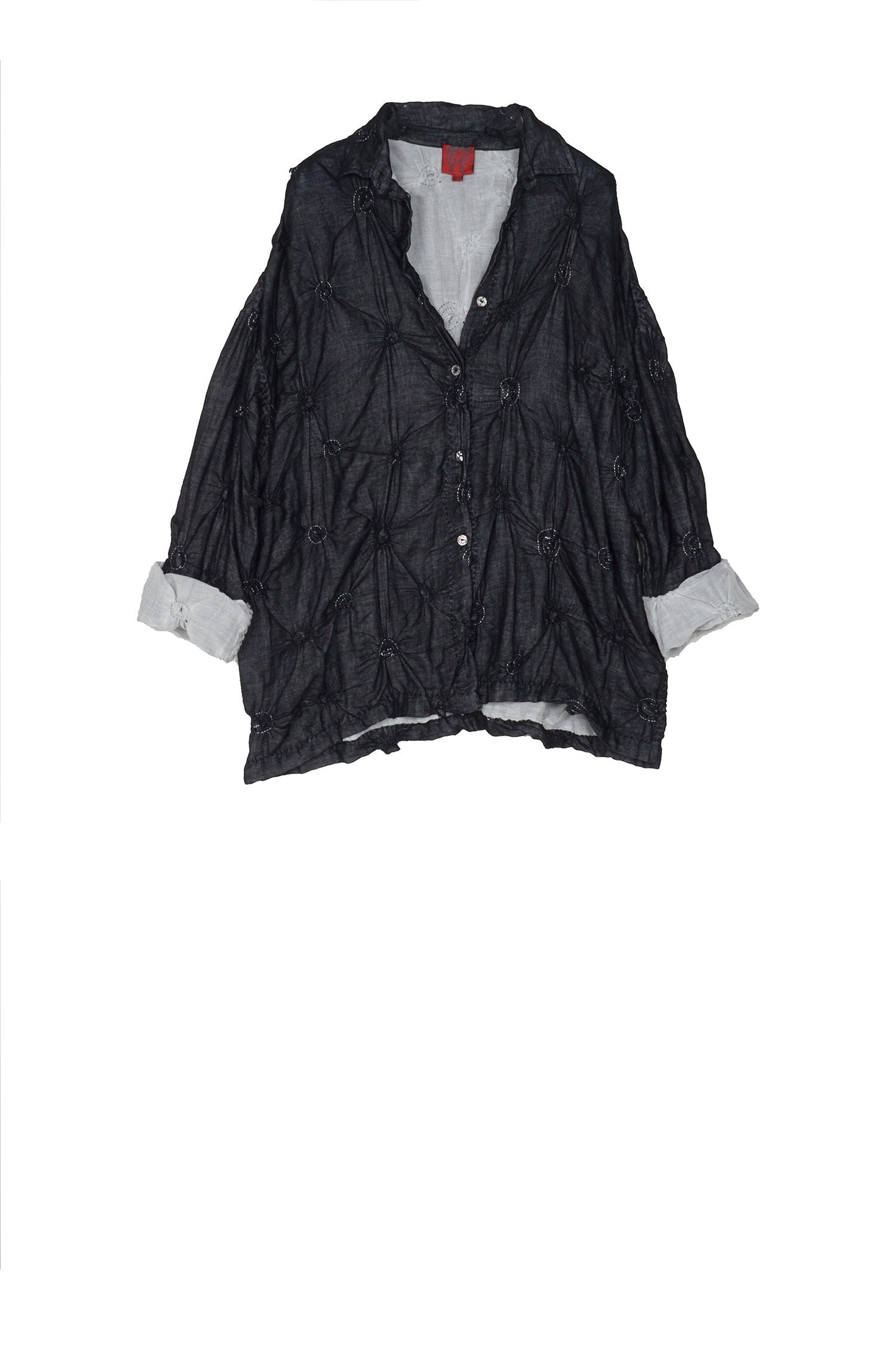 SPIRAL KANTHA CAMP SHIRT - sl2525-blk -