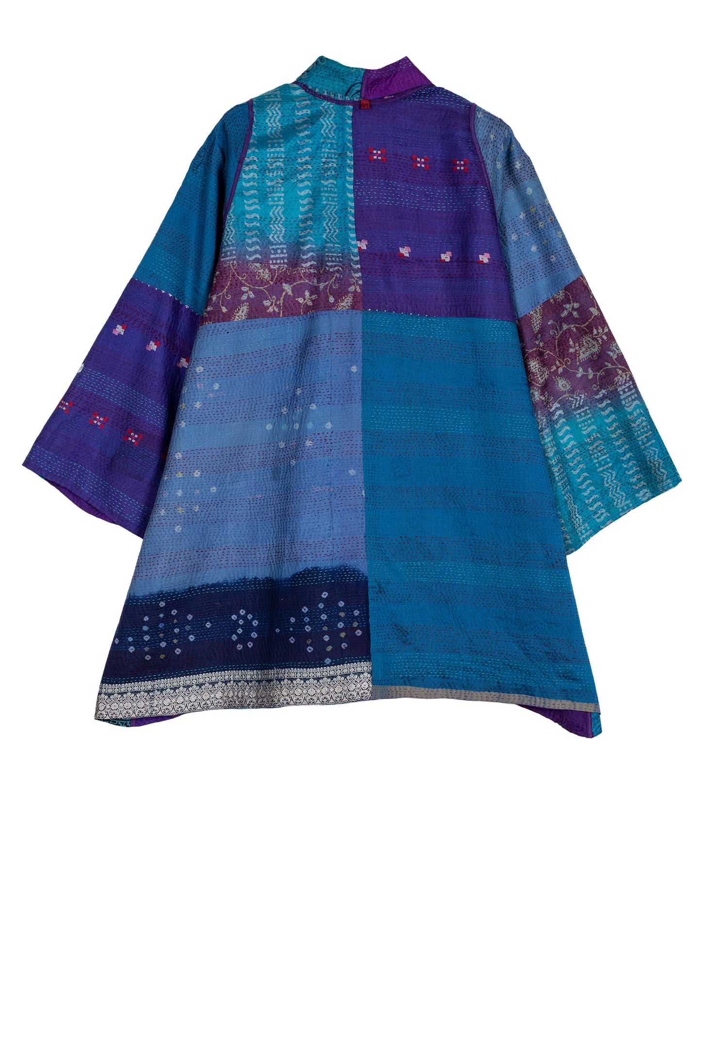 VINTAGE SILK KANTHA A-LINE JKT - sv2003-0366a -