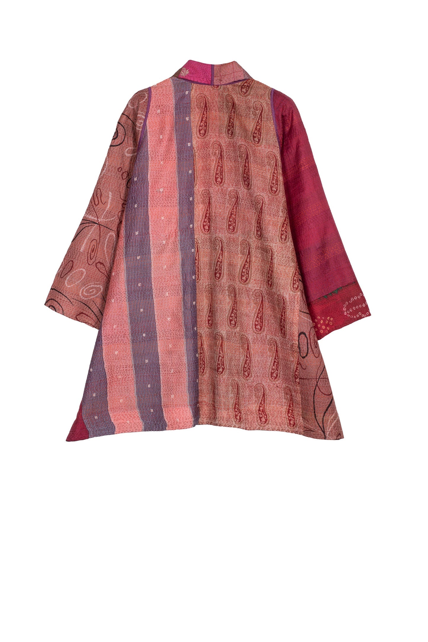 VINTAGE SILK PATCH KANTHA A-LINE JKT - vp2003-cor -