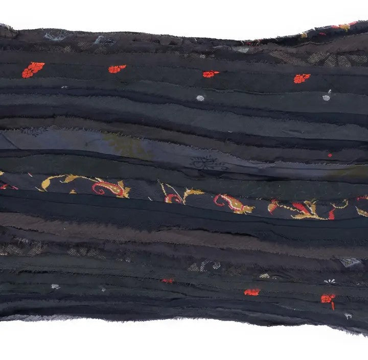 Wavy Stripe Patch cushion -Black