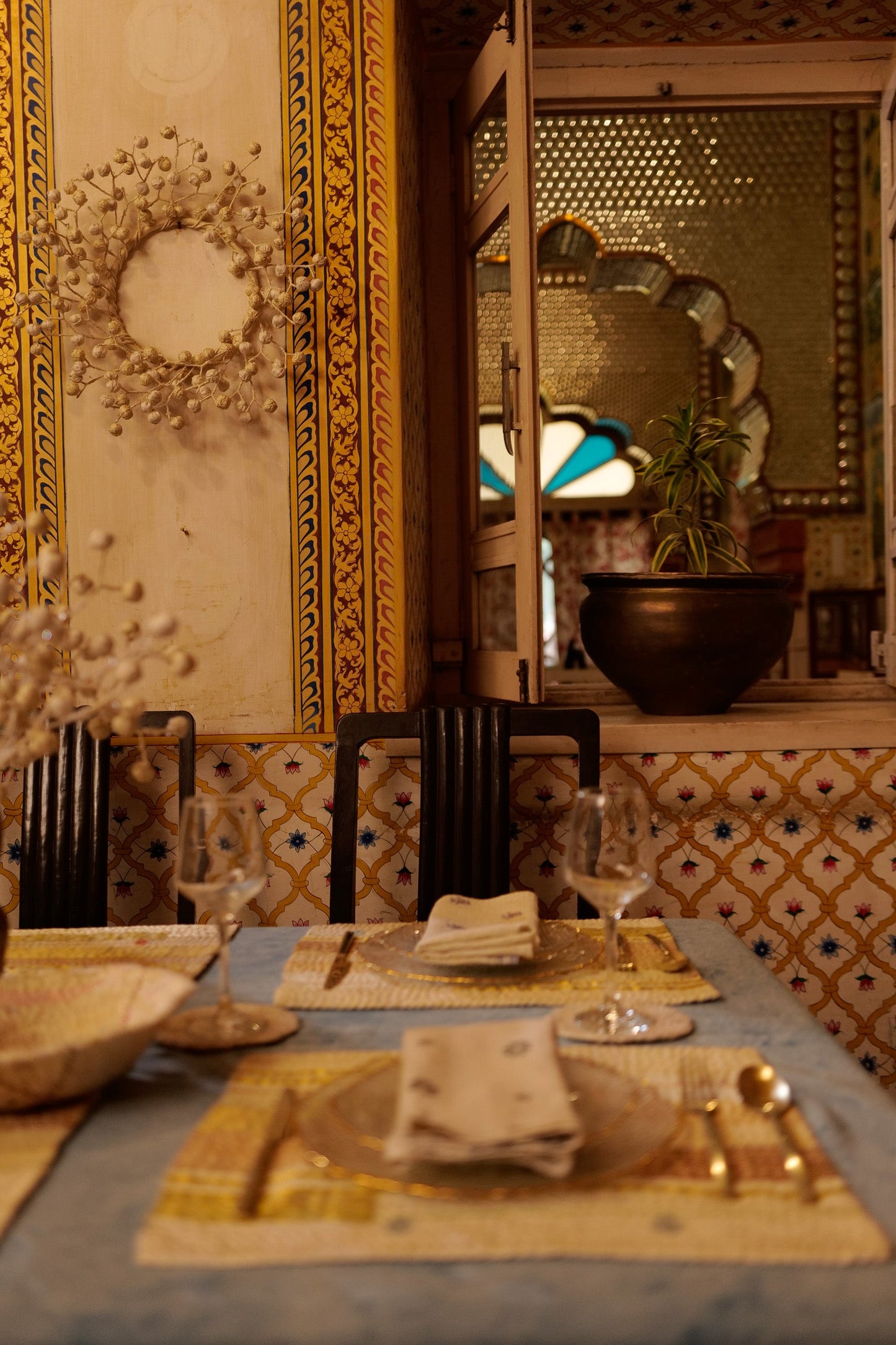 GreenLake Kantha Wreath (metallic kantha )