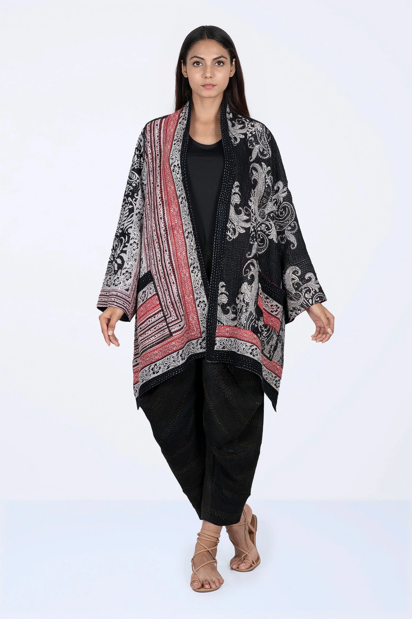 PAISLEY & PATCH KANTHA A-LINE JKT - py4003-blk -