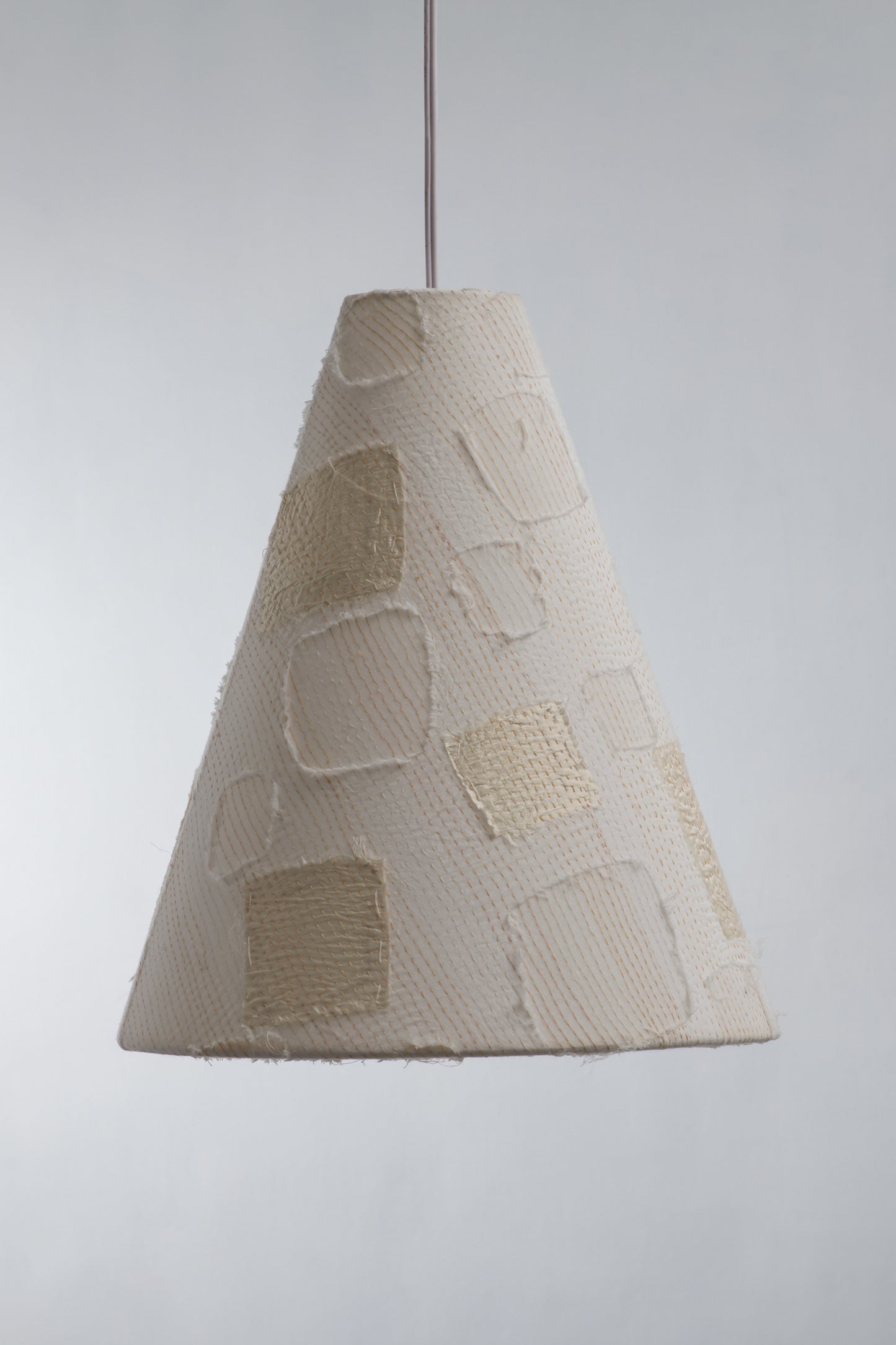 Cut through Square Kantha Hanging Pendant Lamp - White